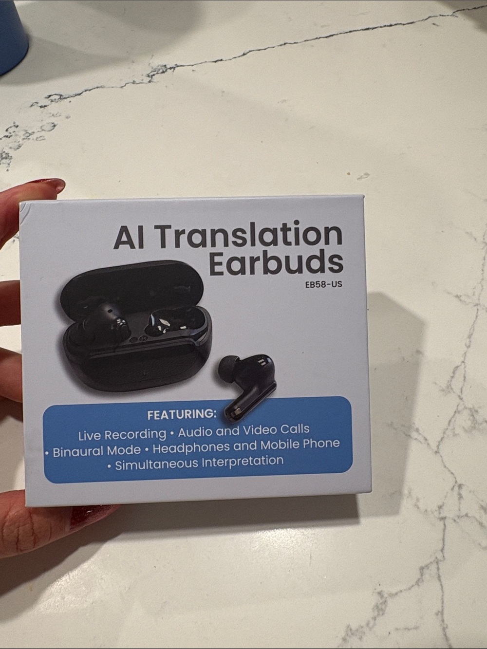 AI Translation Earbuds - Black - EB58-US